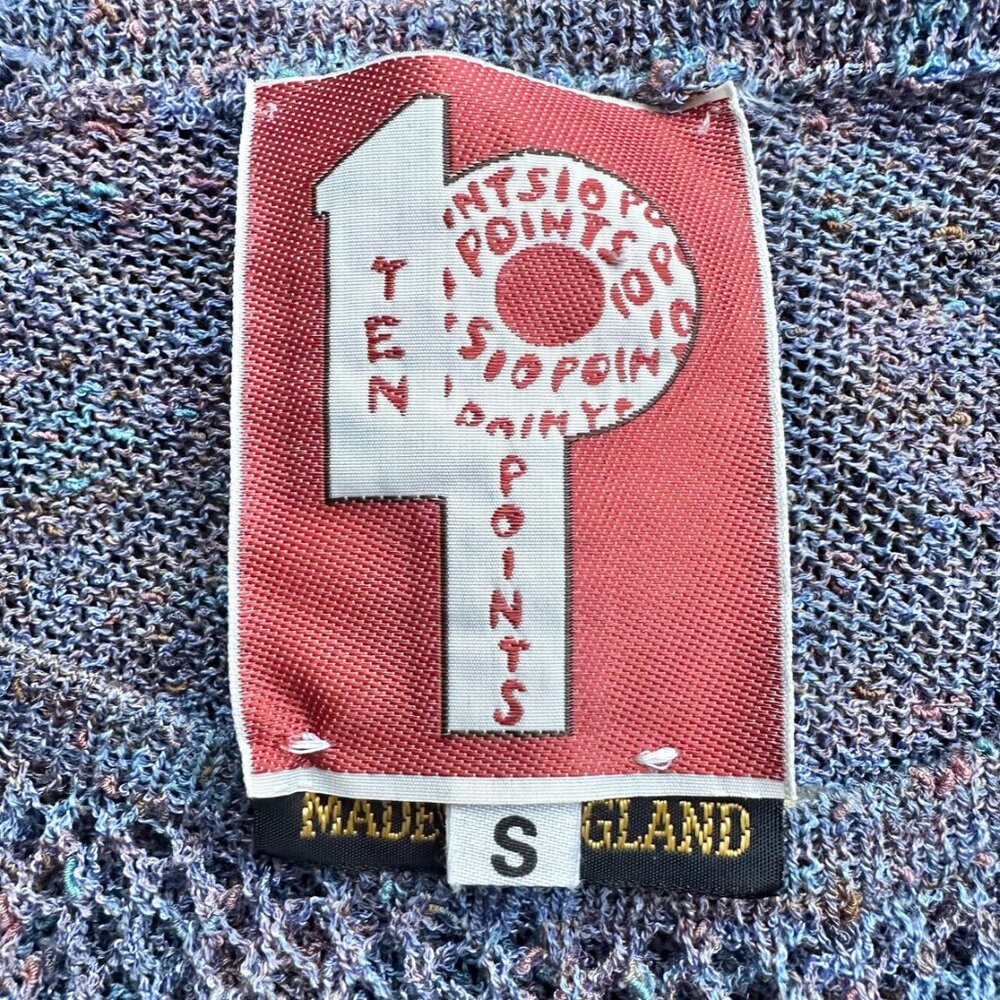 1970s Vintage "Ten Points" British Boutique Puff Sleeve Belted Knit Dress Sz XS - Picture 6 of 6